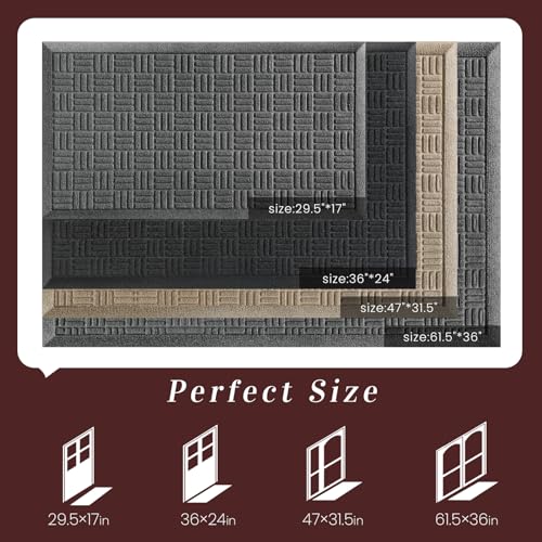 Front Door Mat Outside Entrance (Grey / 3' x 5'2" (Rectangular))