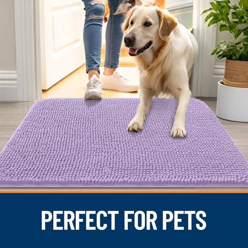 Dog Door Mat for Muddy Paws 47x20 (Lavender / 47" X 20")