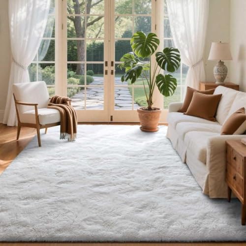 4x6 Ft Shag Rugs for Bedroom Living Room (Ef White / 4' X 6' (Rectangular))