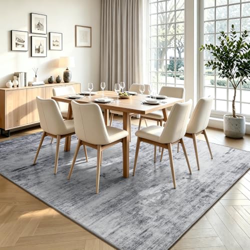 Washable 5x7 Grey Area Rug with Non (Light Neutral Gray / 5' x 7' (Rectangular))