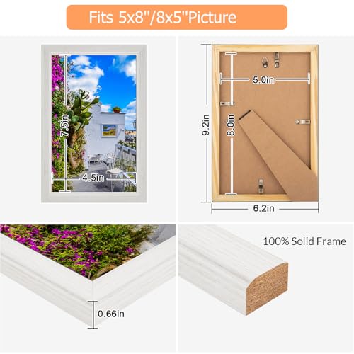 5x8 Wood Frame White (White / 5x8)