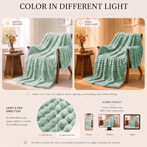 Sage Green Throw Blanket for Couch (Sage Green / Throw (50" x 60"))
