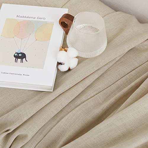 Light Filtering Linen Curtains 84 inch Long 2 Panels Set (52"W x 84"L (Pack of 2) / Linen Taupe)