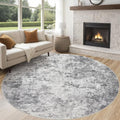 8ft Round Area Rug Living Room Rugs (Grey / 8' (Round))