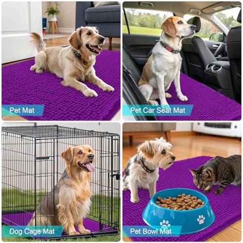 Dog Door Mat for Muddy Paws 48x30 (Purple / 48" X 30")