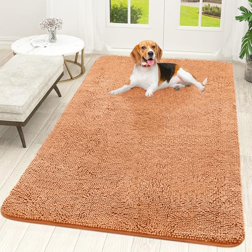 Dog Door Mat for Muddy Paws 59x35 (Orange / 59" X 35")