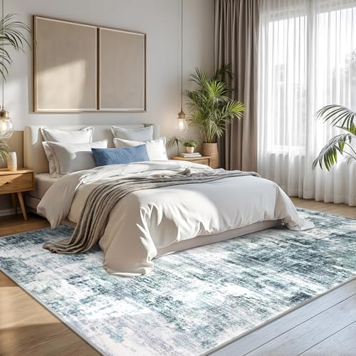 Abstract Area Rugs 8x10 Ft Washable Large Rugs for Living Room (Sage/Grey/White / 8' x 10' (Rectangular))