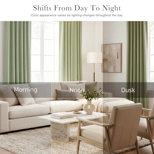 Short Blackout Curtains (Meadow Green / 42"W x 45"L (Pack of 2))
