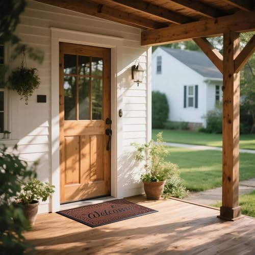 Welcome Mat Outdoor Indoor (Maroon / 36x24 Inch)