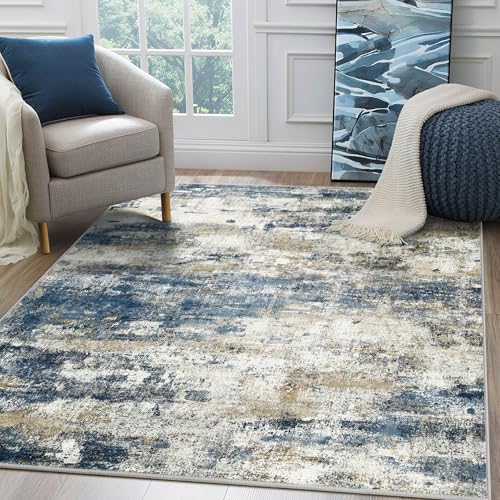 5x7 Area Rugs for Bedroom (Navy Beige / 5' x 7' (Rectangular))