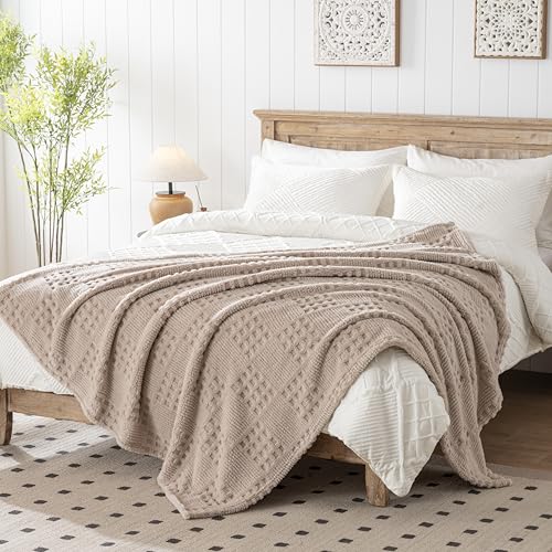 90x90 Inch Brown Waffle Queen Blanket (Waffle Brown / Queen(90x90))