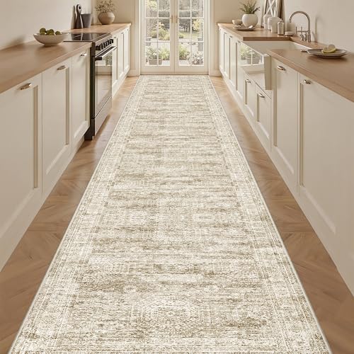 3x18 Runner Rug Non Slip (Brown/Ivory / 3' x 18' (Runner))