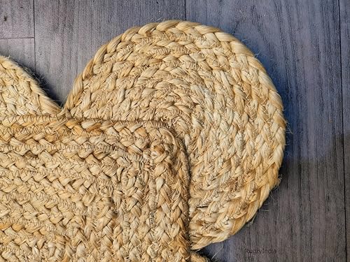 Natural Scallop Pattern Jute Area Rug Hand Woven Famhouse Rectangle 5x7 Rug (5'x7' / Natural)