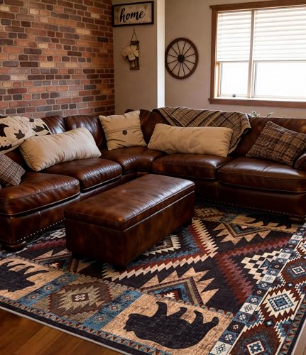 8x10 Western Cabin Area Rugs for Living Room (Bear / 8'x10' (Rectangular))