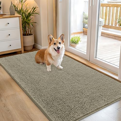 Dog Door Mat for Muddy Paws 54x32 (Warm Taupe / 54" X 32")