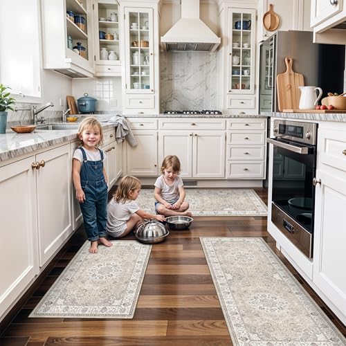 4 Pieces Kitchen Rug Set (2x3+2x4+2x5+2x6 / Beige)