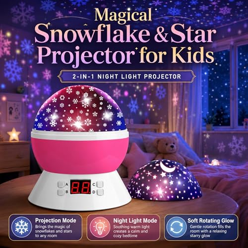 Kids Star Projector Night Light (Pink)