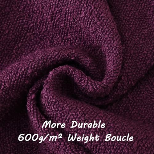 Pack of 2 Boucle Textured Throw Pillow Covers 24x24 Inch (Purple / 24" x 24" (Pack of 2))