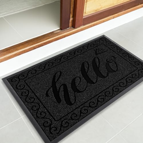 Welcome Mats for Front Door 29.5x17 (Black / 29.5x17 Inch)