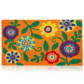 Floral Coir Door Mat (17 X 30 In, Natural & Modern)
