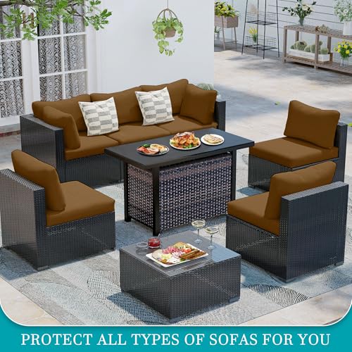 12 Pcs Outdoor Cushion Covers (Camel / 12PCS)