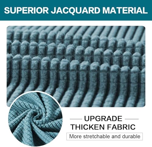 4 Piece Sofa Covers for 3 Cushion Couch Sofa Slipcover Soft Couch Cover for Dogs Washable Furniture Cover with 3 Individual Large Cushion Covers Feature Fabric (L Sofa (3 Cushion) / Storm Blue)