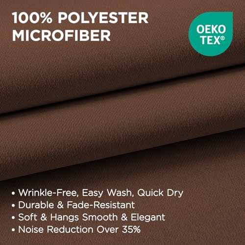 Blackout Curtains 54 Inch Length 2 Panels Set (Brown / 52"W x 54"L (Pack of 2))
