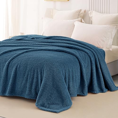 Soft Fleece Queen Size Bed Blanket (Navy Blue / Queen(90x90 In))