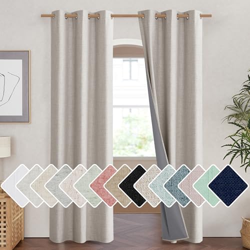 Brich Vintage Open Linen Weave Flax Thermal Curtains (42"W x 84"L (Pack of 2) / Brich)