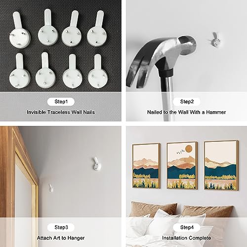 HPINUB Mountain Framed Canvas Wall Art Set (Abstract Nature Wall Art / 24"L x 36"W)