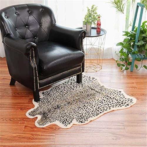Leopard Print Rug (Beige+black Leopard Print - 40x37inch)