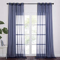 Sheer Voile Curtain Panels (Dark Blue / 54"W x 96"L (Pack of 2))