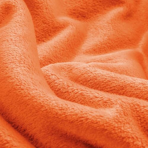 Fleece Blanket Soft Fall Oversized Bed Blanket Orange 120"x120" (Orange / Oversized King(120"x120"))