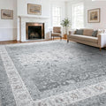 Amada Large 9x12 Washable Area Rug for Living Room (9' x 12' (Rectangular) / Silver/Gray)