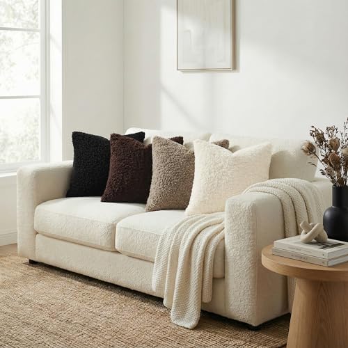 Sherpa Decorative Throw Pillow Covers 20x20 Set of 2 Chocolate (Chocolate / 20" x 20" (Pack of 2))