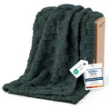 Checkered Fleece Throw Blankets for Bed (Dark Green / Throw XL (50" X 70"))