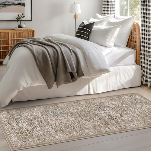 Washable Moss Green 2x5 Neutral Runner Rug for Bathroom (Moss / 2' x 5' (Runner))
