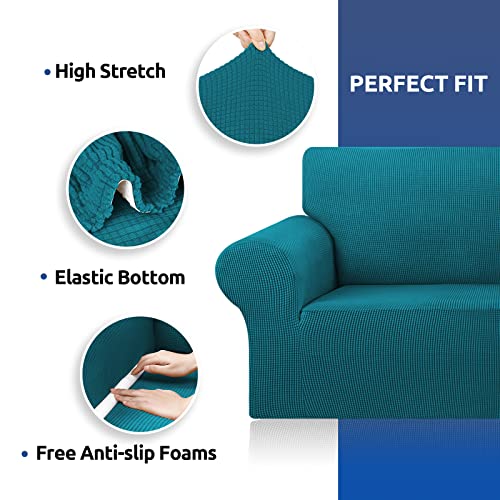 Stretch Couch Covers for Sofa (Peacock Blue / Large)