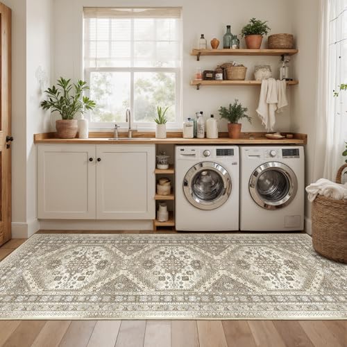 3x10 Runner Rug Non Slip Washable Hallway Runner (Brown / 3' x 10' (Runner))