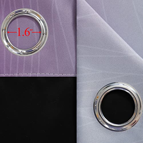 Purple and Grey Ombre Blackout Curtains for Bedroom 52Wx108L Inch 2 Panels (Purple and Grey / 52"W x 108"L (Pack of 2))
