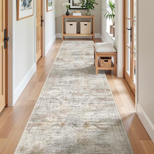 2x10 Runner Rug Non Slip (Grey/Rust / 2' x 10' (Runner))
