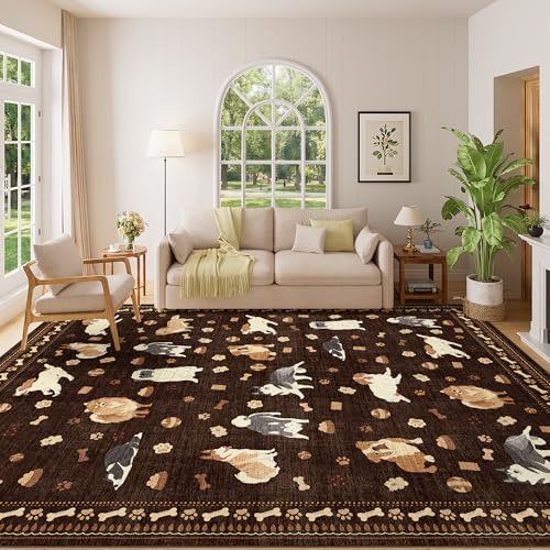 8x10 Area Rug (Brown (Dog) / 8' x 10' (Rectangular))