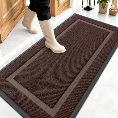 Front Door Mat Outside 47x23 (Dark Brown / 47" x 23")