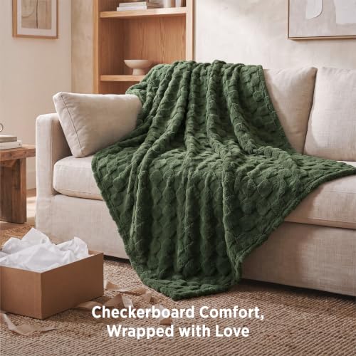 Checkered Soft Cozy Twin Blanket for Bed (Green / Twin (60" X 80"))