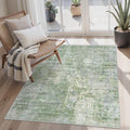 Abstract 4x6 Area Rug Washable Rugs for Living Room (Green/Ivory / 4' x 6' (Rectangular))