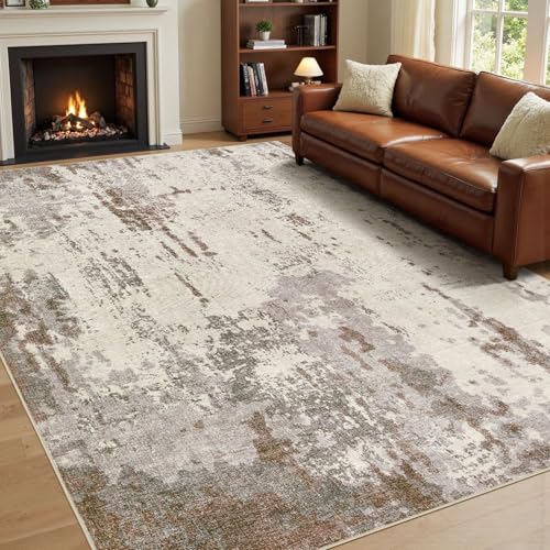 10x14 Washable Area Rug (Brown/Grey/Beige / 10' x 12' (Rectangular))