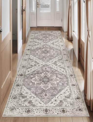 2'6"x8' Washable Non Slip Boho Runner Rug for Hallway (Earth Tone/Multi / 2'6" x 8' (Runner))