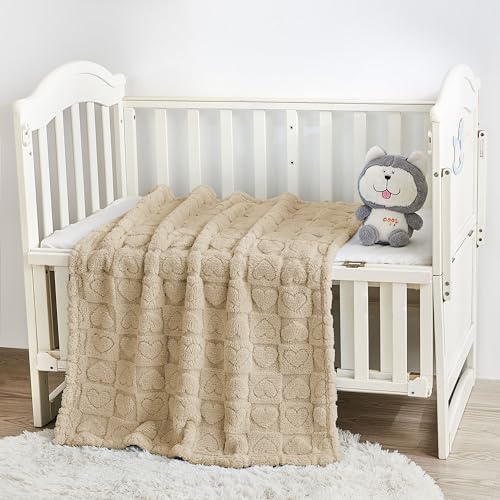 Heart Baby Blanket (01 Khaki / 30"x40")