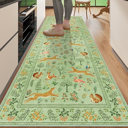 2.6x8 Rug for Hallway (Light Green(animal) / 2'6" x 8' (Rectangular))
