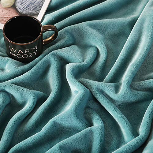 Large Flannel Fleece Throw Blanket (60"x80" / Bluishgreen)